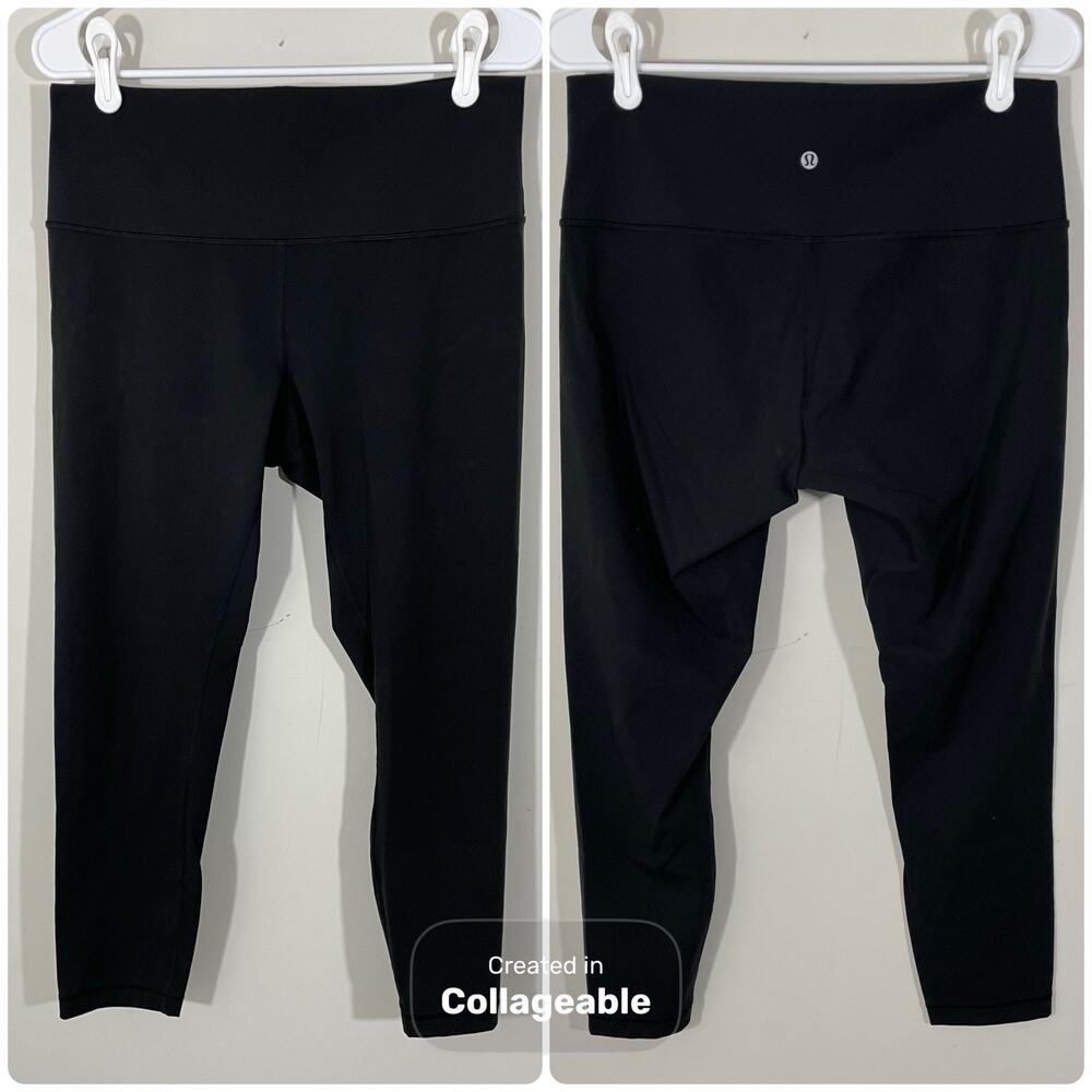 Lululemon Wunder Under High Rise Leggings 25" Womens 12 Black Full On Luxtreme
